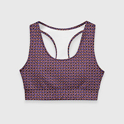 Женский спортивный топ Фиолетово-коричневые волнистые линии