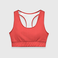 Топик спортивный женский Красный в белые маленькие полоски, цвет: 3D-принт