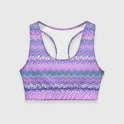 Топик спортивный женский Светлый сиреневый узор полосами, цвет: 3D-принт