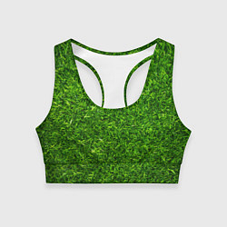 Топик спортивный женский Текстура газона, цвет: 3D-принт