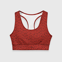 Топик спортивный женский Тёмный красный мелкими пятнами, цвет: 3D-принт