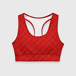 Топик спортивный женский Красный морковный текстурированный, цвет: 3D-принт