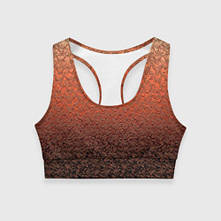 Топик спортивный женский Тёмный персиковый переливающийся узор, цвет: 3D-принт