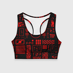 Топик спортивный женский Twenty one pilots pattern rock, цвет: 3D-принт