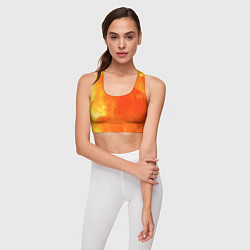 Топик спортивный женский Текстура огненного цвета, цвет: 3D-принт — фото 2