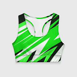 Женский спортивный топ Geometry stripes green