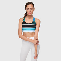 Топик спортивный женский Разноцветные вертикальные линии, цвет: 3D-принт — фото 2