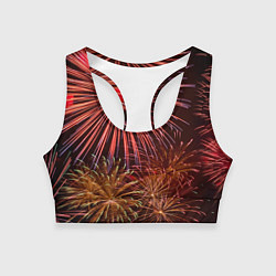 Топик спортивный женский Яркий красочный фейерверк, цвет: 3D-принт
