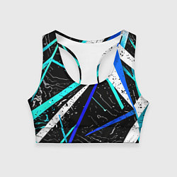 Топик спортивный женский Разноцветные праздничные линии, цвет: 3D-принт