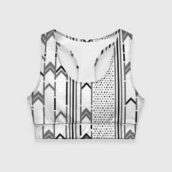 Топик спортивный женский Закулисье чёрно-белое, цвет: 3D-принт