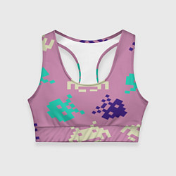 Топик спортивный женский Пиксели фильтр, цвет: 3D-принт