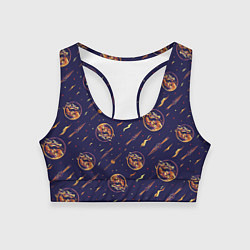 Топик спортивный женский Mortal Kombat logo pattern, цвет: 3D-принт