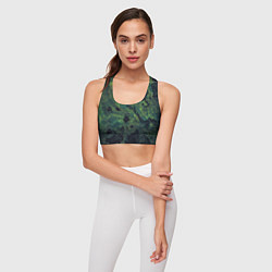 Топик спортивный женский Абстракция - green camouflage background, цвет: 3D-принт — фото 2