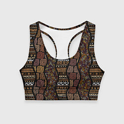 Топик спортивный женский Африканский орнамент этнический, цвет: 3D-принт