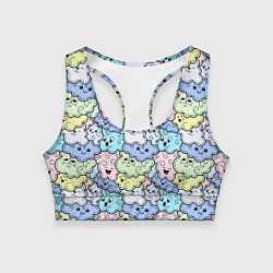 Топик спортивный женский Милые облачка мультяшные, цвет: 3D-принт