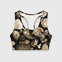 Топик спортивный женский Растения против зомби в бежевом цвете, цвет: 3D-принт