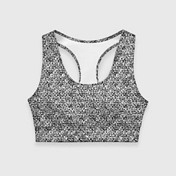 Топик спортивный женский Чёрно-белый текстурный, цвет: 3D-принт