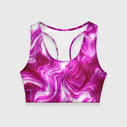 Женский спортивный топ Завихрения - оттенки розового и белого
