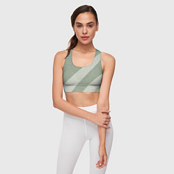 Топик спортивный женский Светлый серо-зелёный абстрактный, цвет: 3D-принт — фото 2
