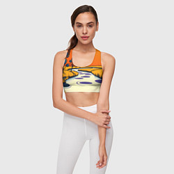 Топик спортивный женский Арт с фантастическим пейзажем, цвет: 3D-принт — фото 2