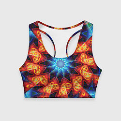 Топик спортивный женский Фрактальная узорная абстракция, цвет: 3D-принт