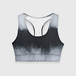 Топик спортивный женский Разводы черной краски, цвет: 3D-принт