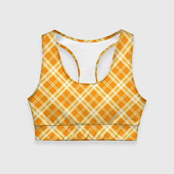 Топик спортивный женский Жёлтый крупная клетка, цвет: 3D-принт