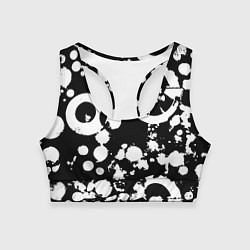 Топик спортивный женский Модная чб абстракция - нейроарт, цвет: 3D-принт