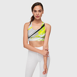 Топик спортивный женский Color white light green, цвет: 3D-принт — фото 2
