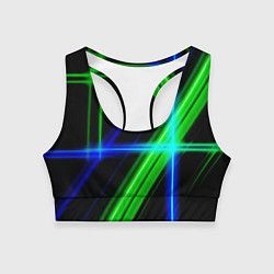 Топик спортивный женский Color blue black green, цвет: 3D-принт