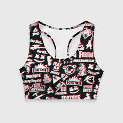 Топик спортивный женский Fortnite glitch game, цвет: 3D-принт