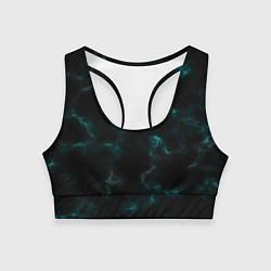 Топик спортивный женский Color black turquoise, цвет: 3D-принт