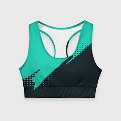 Женский спортивный топ Color black light blue