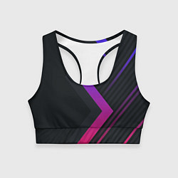 Топик спортивный женский Color black line, цвет: 3D-принт