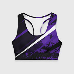 Топик спортивный женский Color black purple line, цвет: 3D-принт