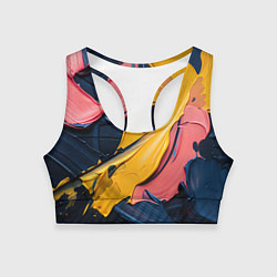 Топик спортивный женский Мазки акриловой краски, цвет: 3D-принт