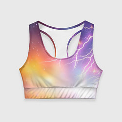 Женский спортивный топ Магический фон с молниями и звездами