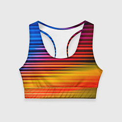 Топик спортивный женский Полосатый градиент, цвет: 3D-принт