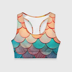 Женский спортивный топ Радужная чешуя