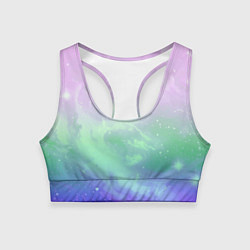 Женский спортивный топ Космический бледный розово-синий