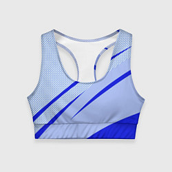 Женский спортивный топ Светло-синий текстура с полосой