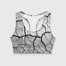 Женский спортивный топ Серая растрескавшаяся глина