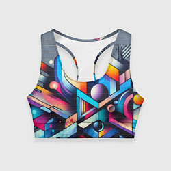 Топик спортивный женский Геометрическое абстрактное граффити, цвет: 3D-принт