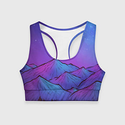 Женский спортивный топ Горы под звездным небом