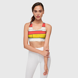 Топик спортивный женский Красные полоски, цвет: 3D-принт — фото 2