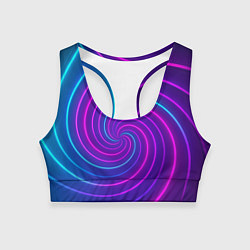 Топик спортивный женский Сине-фиолетовая спираль, цвет: 3D-принт