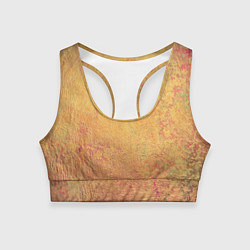 Женский спортивный топ Абстракция - yellow and red old wall