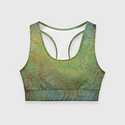 Женский спортивный топ Абстракция - green oil stain