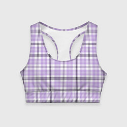 Топик спортивный женский Checkered light purple, цвет: 3D-принт