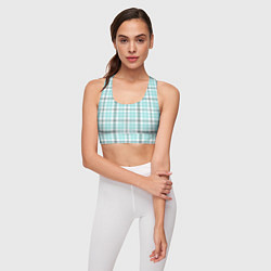 Топик спортивный женский Checkered light blue, цвет: 3D-принт — фото 2